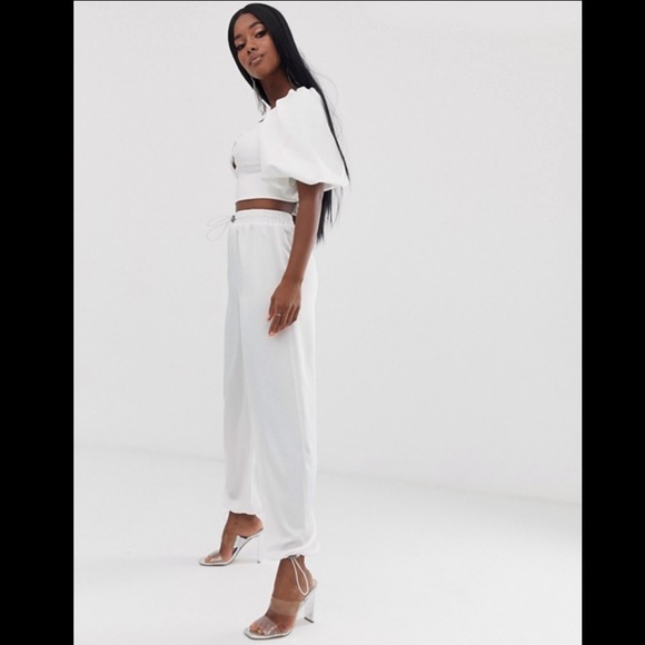 ⭐️NEW⭐️ASOS Silky White Jogger Pant Size 8 NWT - Picture 7 of 12